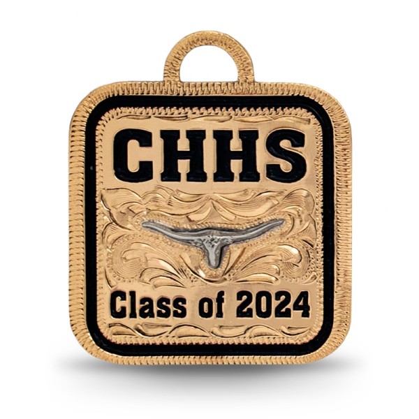 Make your graduation memorable with the Square Tassel Charm. Featuring a hand-engraved base, customizable lettering, and an enamel border in your school colors, this charm is perfect for celebrating your achievements. Fill out the form below to personaliz